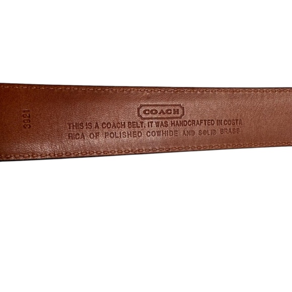 Vintage COACH 3921 Brown Polished Cowhide Leather Belt Size 34/85 Unisex Belt main image 9